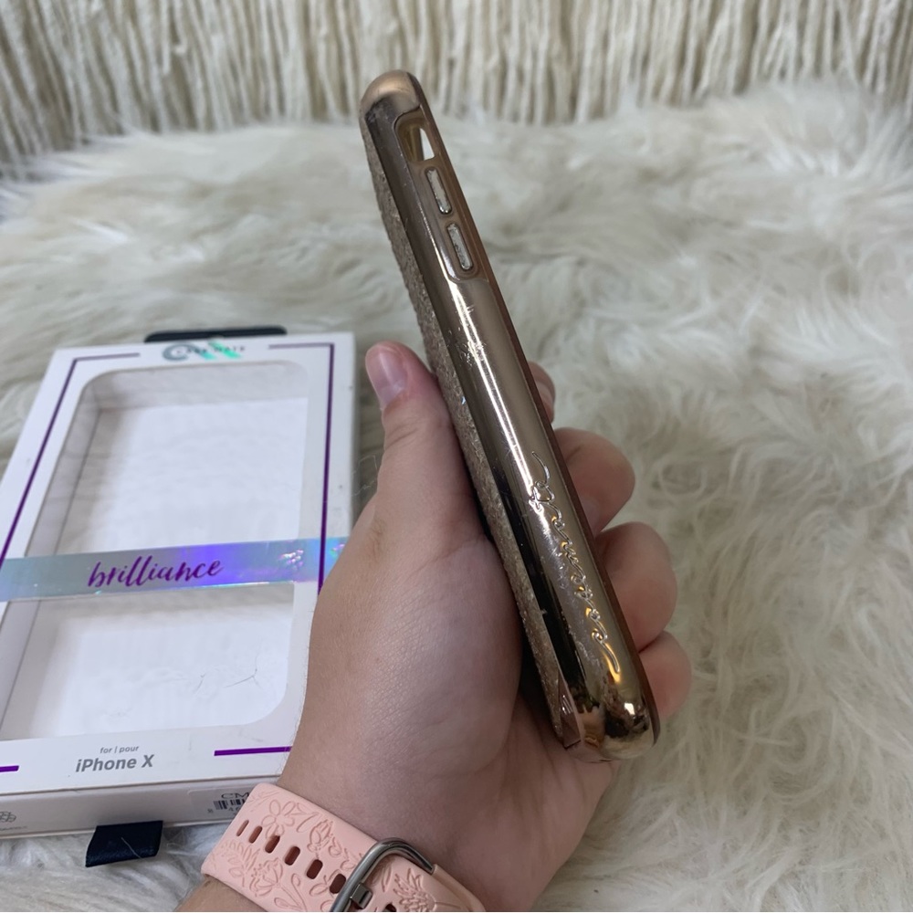 Case-Mate Gold Sequin iPhone X Phone Case - Picture 4 of 8